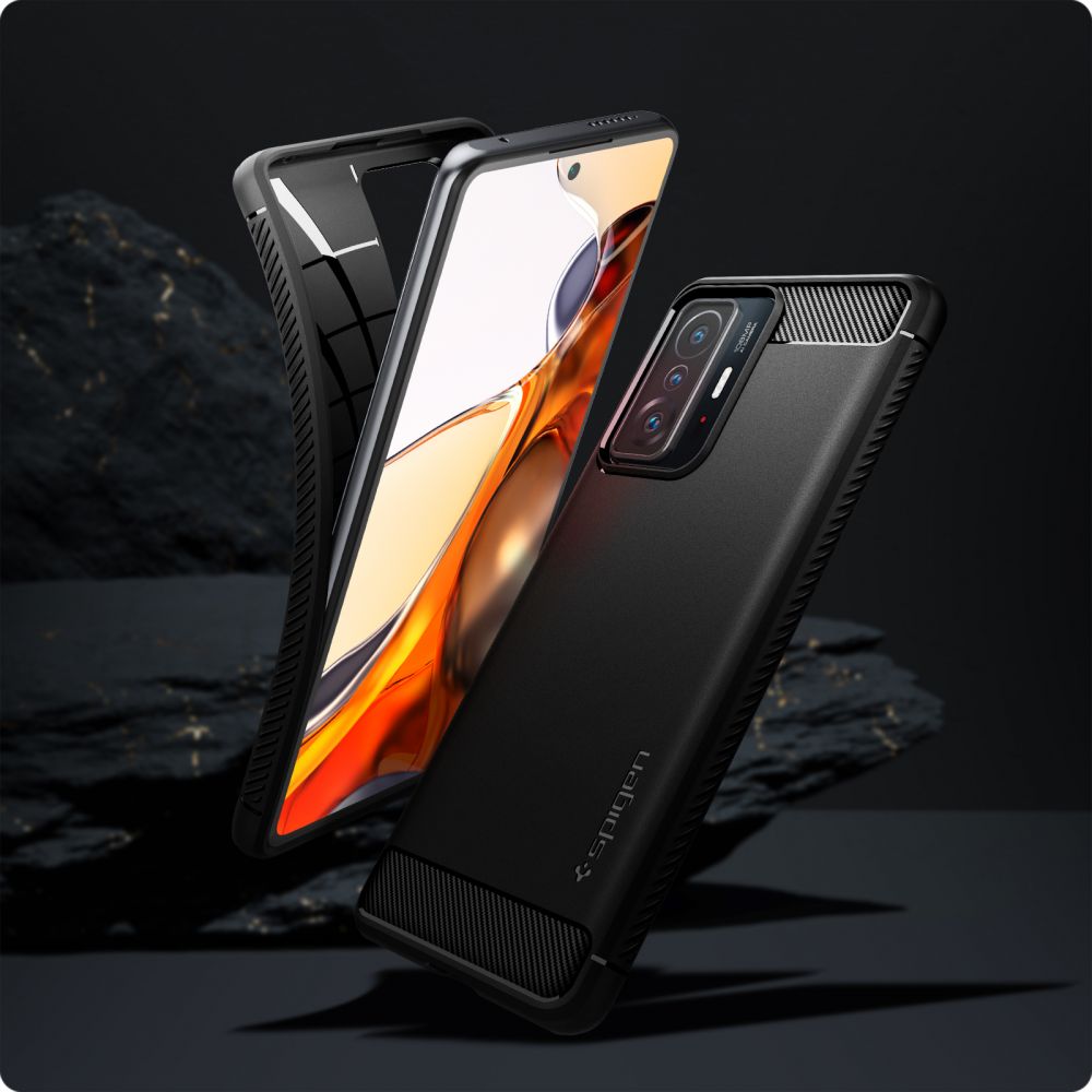 Pokrowiec pancerny Spigen Rugged Armor czarny Xiaomi 11T Pro 5G / 2