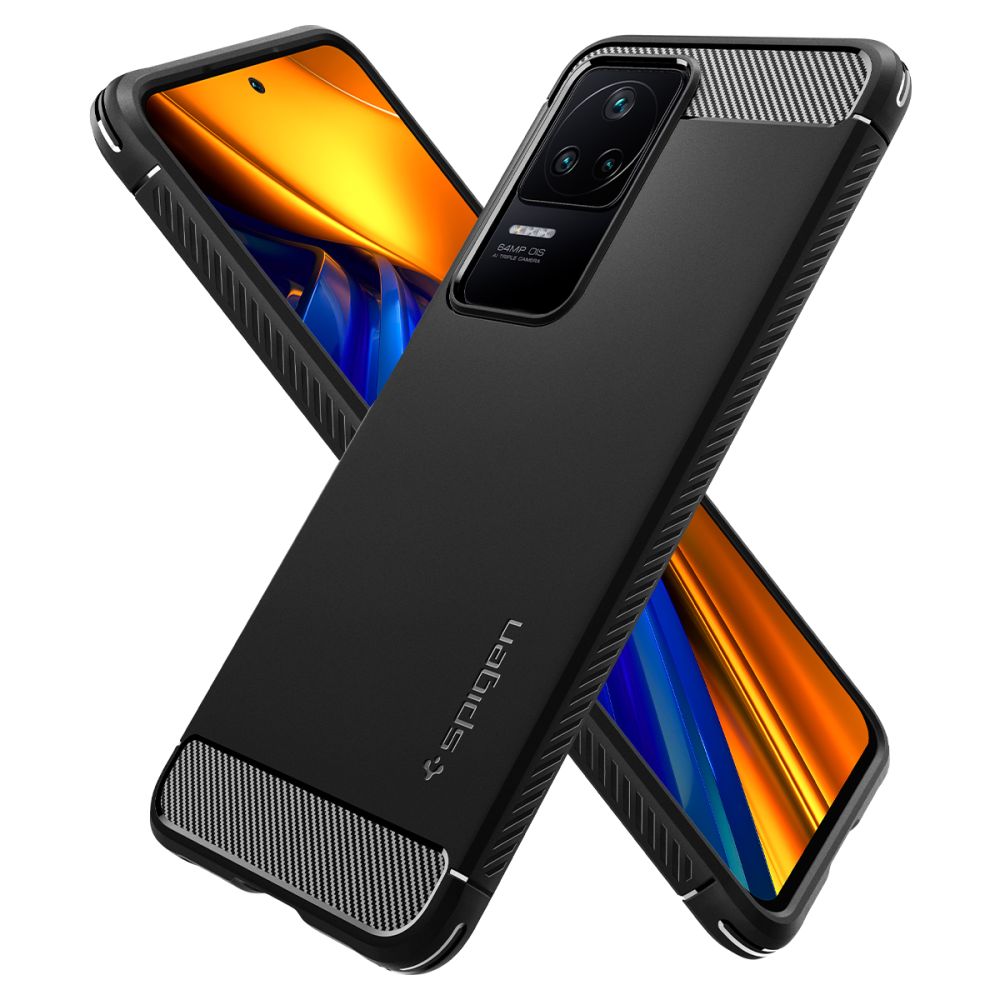 Pokrowiec pancerny Spigen Rugged Armor czarny Xiaomi POCO F4 5G / 7