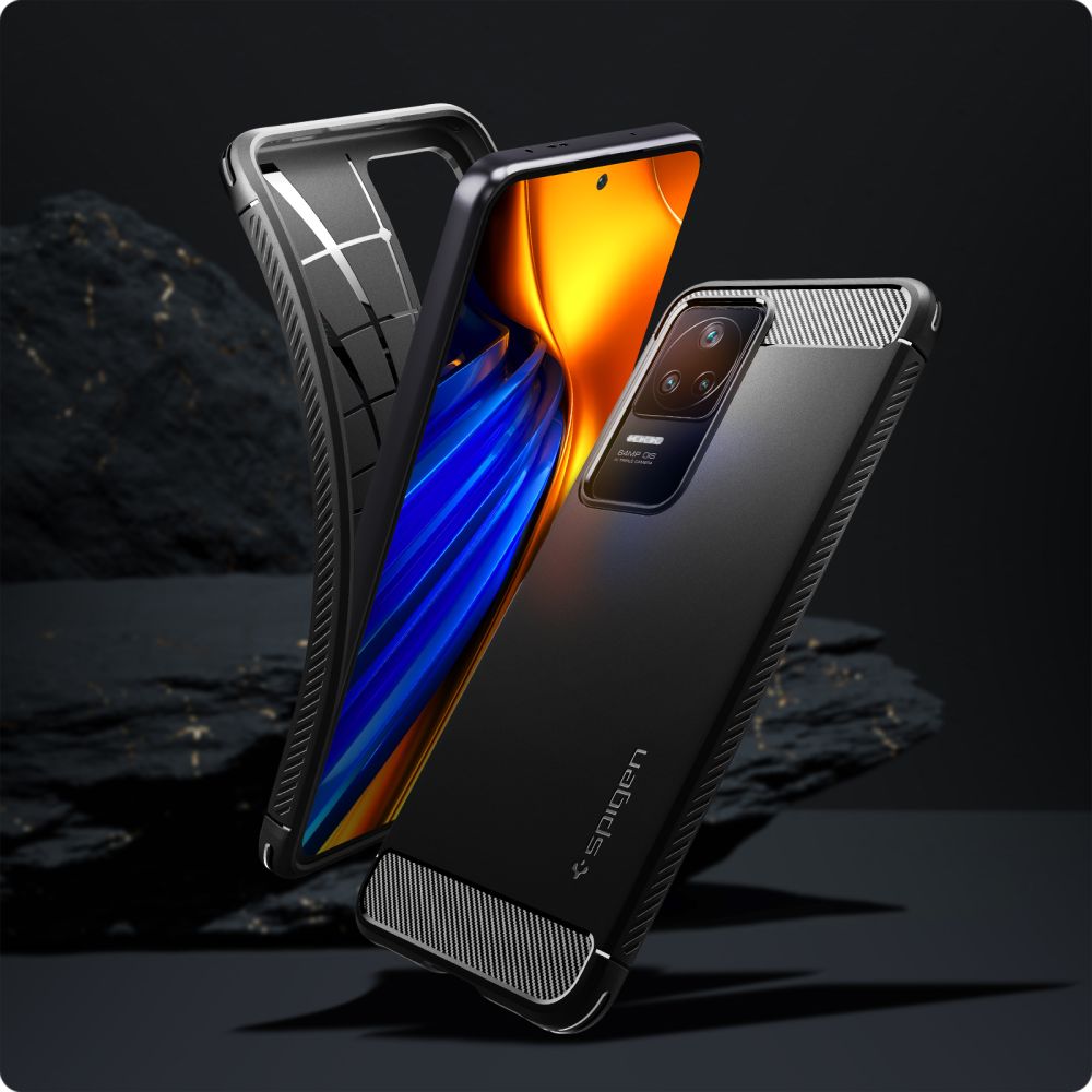 Pokrowiec pancerny Spigen Rugged Armor czarny Xiaomi POCO F4 5G / 9