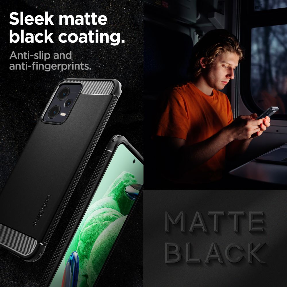Pokrowiec pancerny Spigen Rugged Armor czarny Xiaomi Redmi Note 12 5G / 11 Pokrowiec pancerny Spigen Rugged Armor czarny Xiaomi Redmi Note 12 5G / 11
