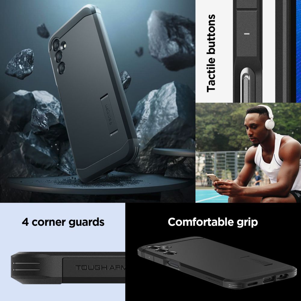 Pokrowiec pancerny Spigen Tough Armor czarny Samsung Galaxy A14 5G / 11