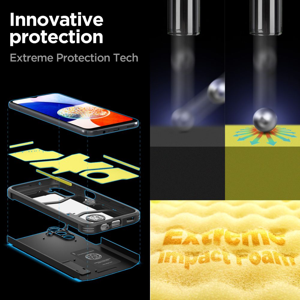 Pokrowiec pancerny Spigen Tough Armor czarny Samsung Galaxy A14 5G / 7