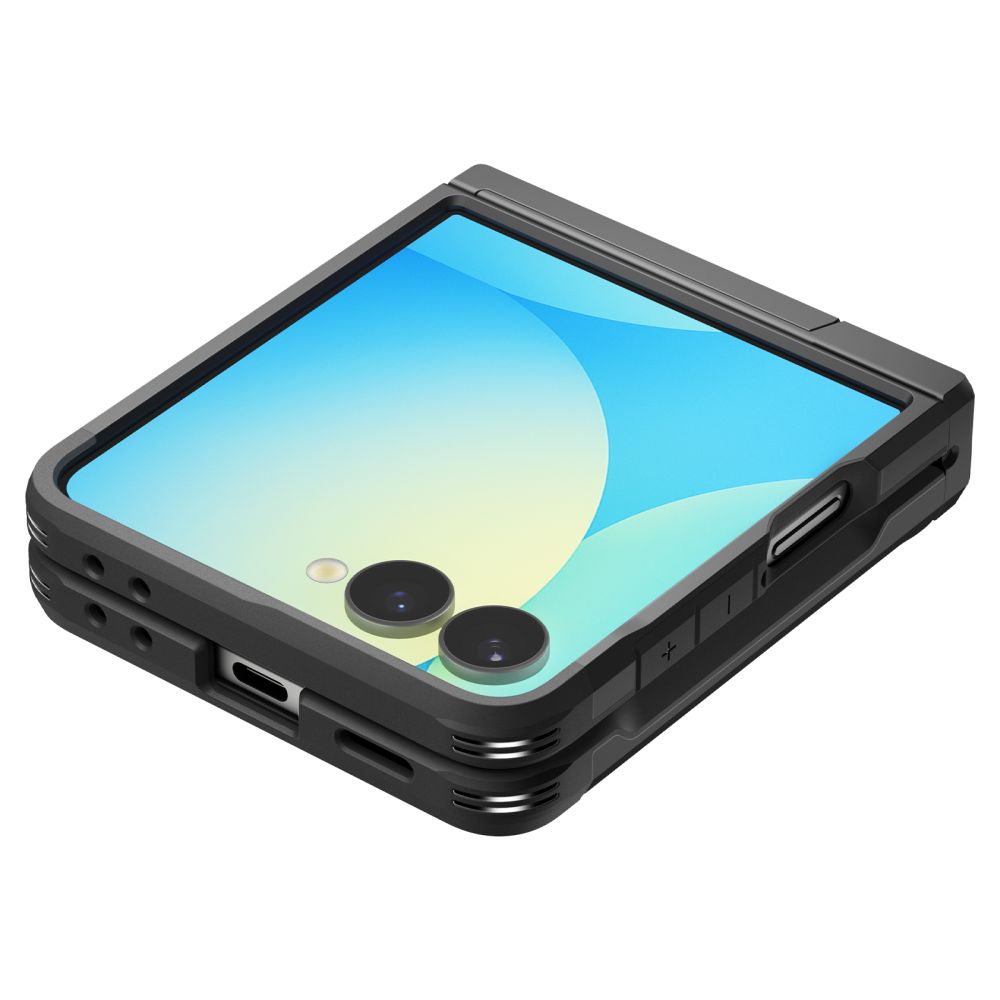 Pokrowiec pancerny Spigen Tough Armor czarny Samsung Galaxy Z Flip 7 / 7 Pokrowiec pancerny Spigen Tough Armor czarny Samsung Galaxy Z Flip 7 / 7