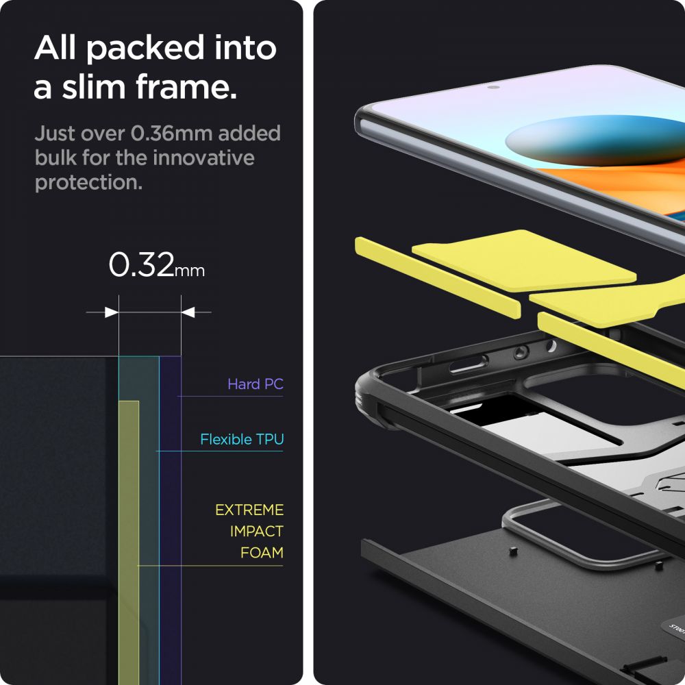 Pokrowiec pancerny Spigen Tough Armor czarny Xiaomi Redmi Note 10 Pro / 11