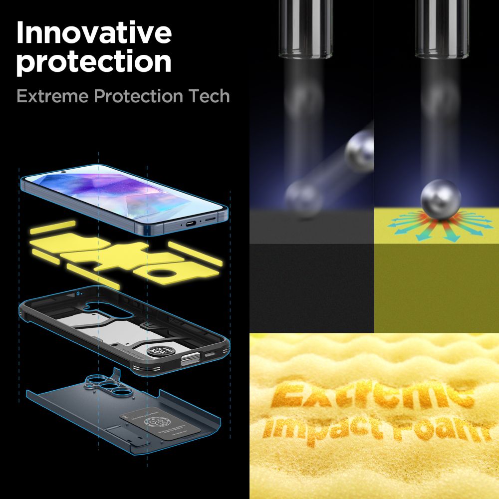 Pokrowiec pancerny Spigen Tough Armor metal slate Samsung Galaxy A55 5G / 11 Pokrowiec pancerny Spigen Tough Armor metal slate Samsung Galaxy A55 5G / 11