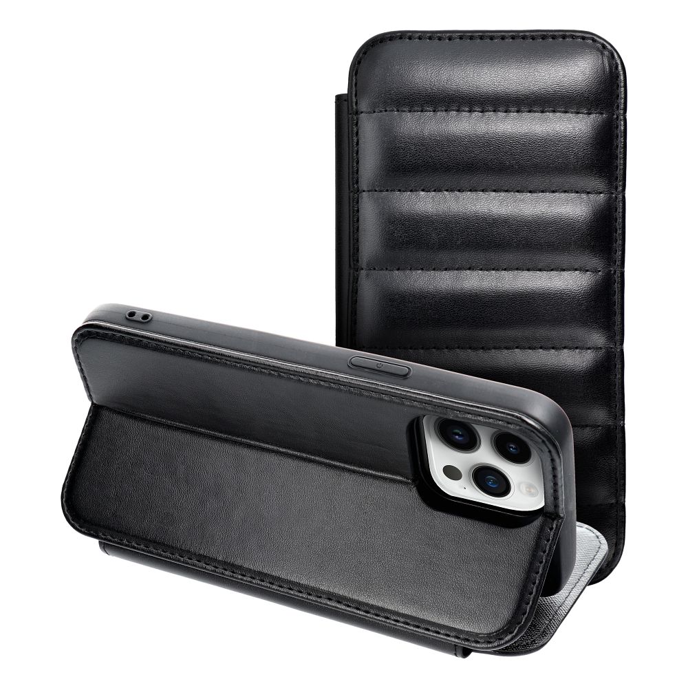 Pokrowiec Puffer Book czarny Apple iPhone 12 Pro / 2 Pokrowiec Puffer Book czarny Apple iPhone 12 Pro / 2