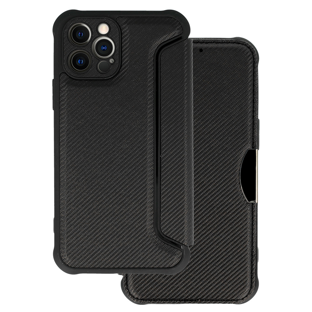 Pokrowiec Razor Carbon Book czarny Apple iPhone 12 Pro