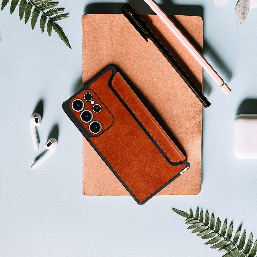 Pokrowiec Razor Leather Book br�zowy Samsung Galaxy A34 5G / 8