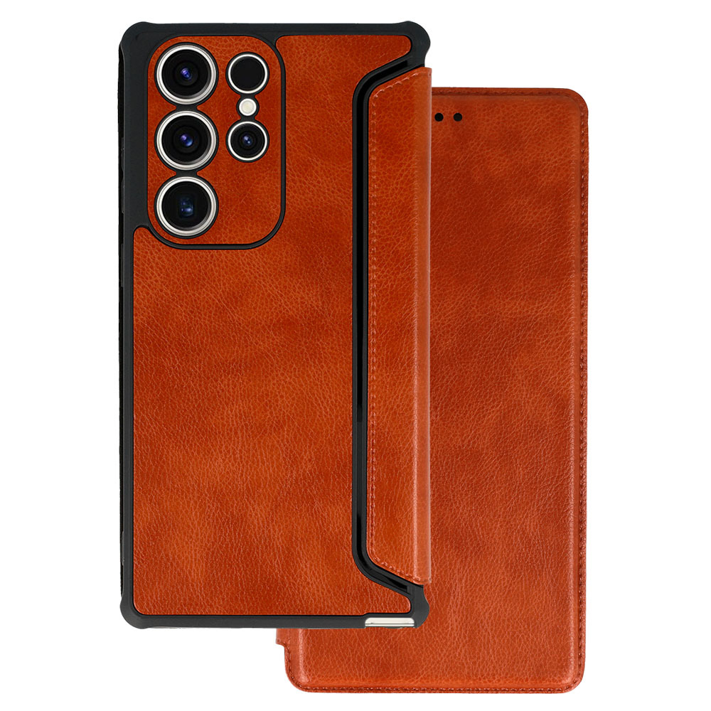 Pokrowiec Razor Leather Book br�zowy Samsung Galaxy S23 Ultra