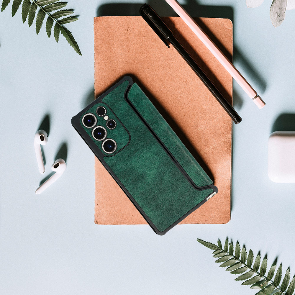 Pokrowiec Razor Leather Book ciemnozielony Samsung Galaxy A54 5G / 8