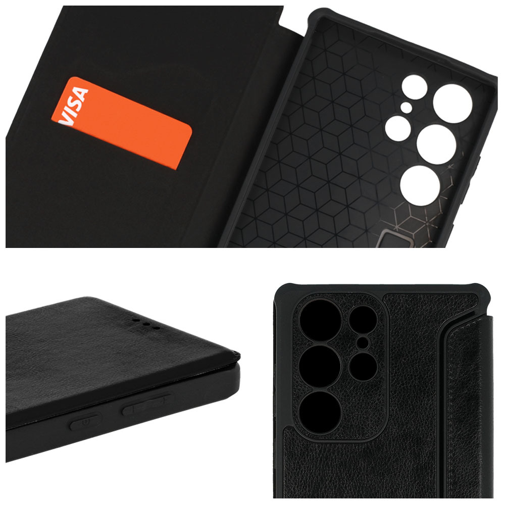 Pokrowiec Razor Leather Book czarny Xiaomi Redmi Note 12 Pro Plus / 7