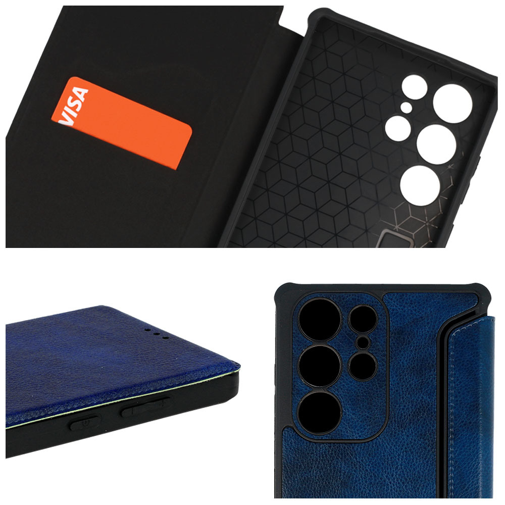 Pokrowiec Razor Leather Book granatowy Samsung Galaxy A33 5G / 7 Pokrowiec Razor Leather Book granatowy Samsung Galaxy A33 5G / 7