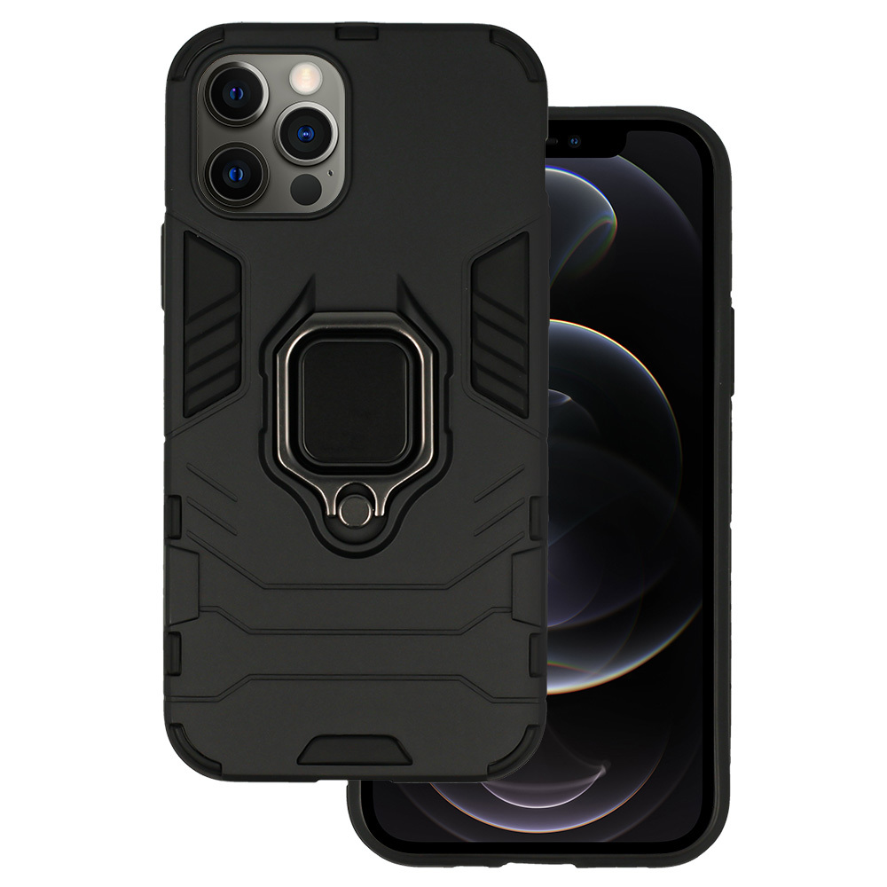Pokrowiec Ring Armor Case czarny Apple iPhone 12