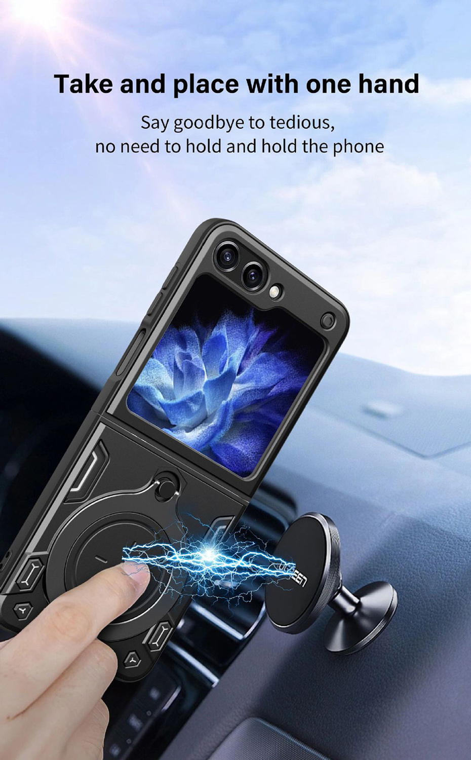 Pokrowiec Ring Armor Case czarny Samsung Galaxy Z Flip 5 / 10