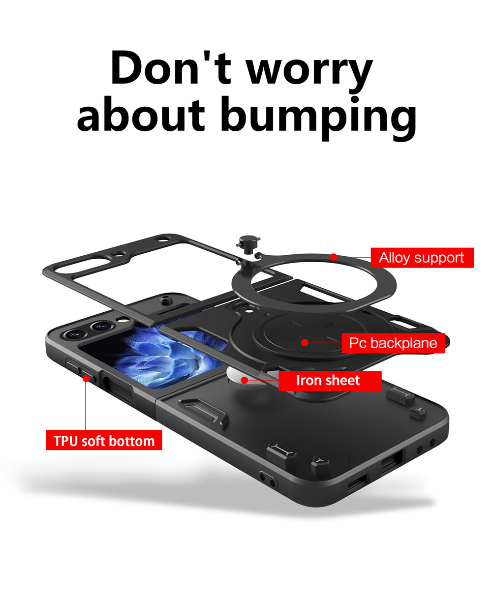 Pokrowiec Ring Armor Case czarny Samsung Galaxy Z Flip 5 / 2