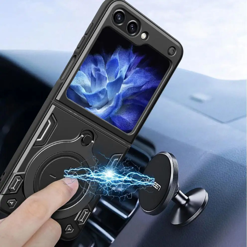 Pokrowiec Ring Armor Case czarny Samsung Galaxy Z Flip 5 / 5