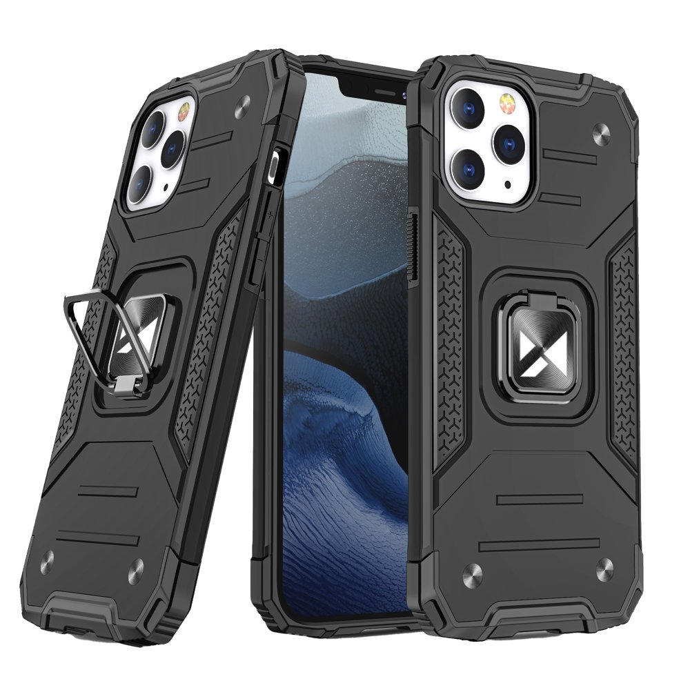 Pokrowiec Wozinsky Ring Armor pancerny czarny Apple iPhone 12