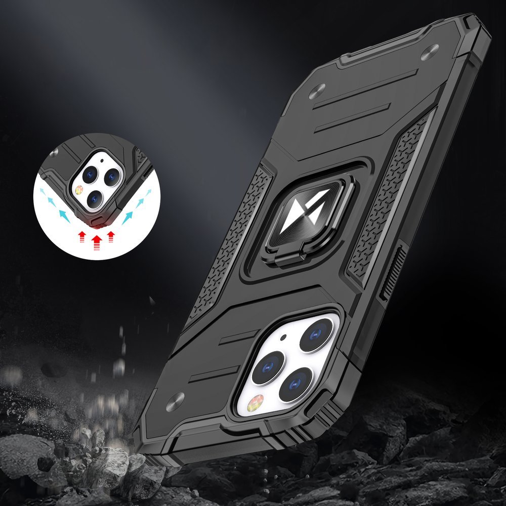 Pokrowiec Wozinsky Ring Armor pancerny czarny Apple iPhone 12 Pro Max / 7