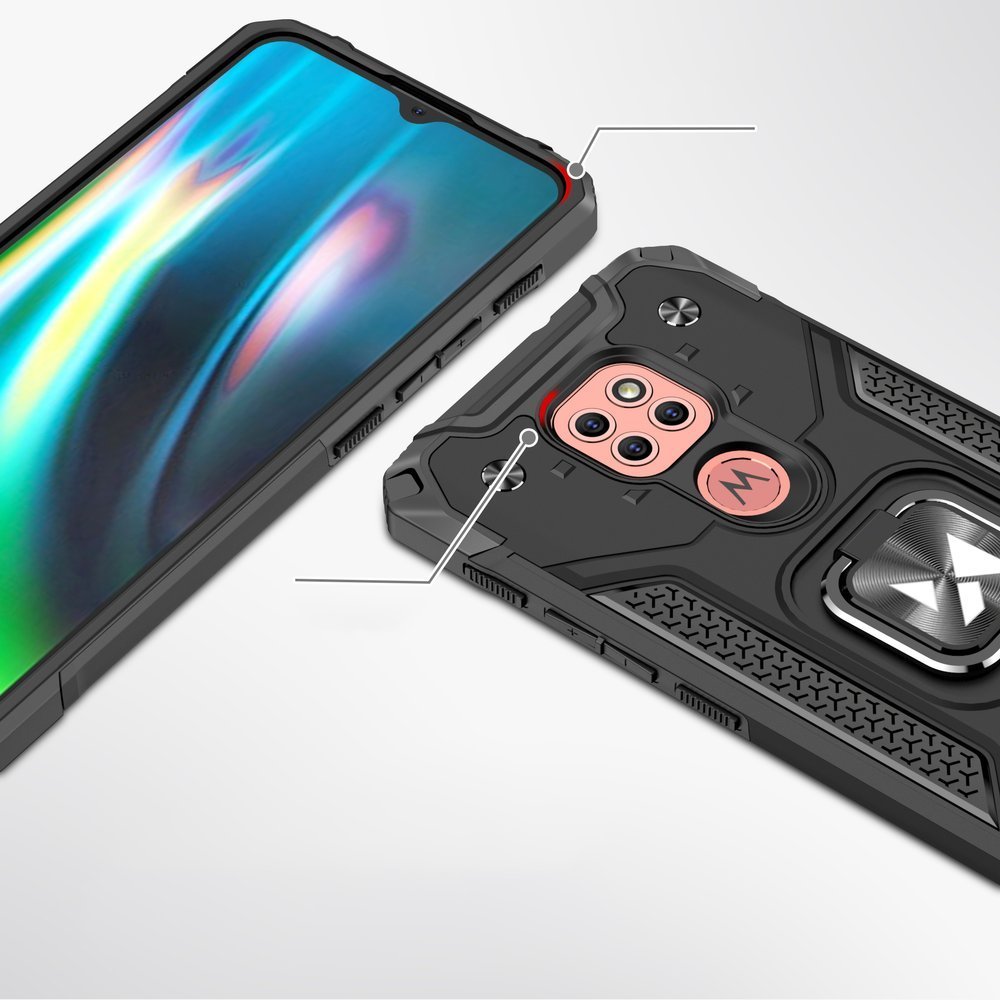 Pokrowiec Wozinsky Ring Armor pancerny czarny Motorola Moto G9 Play / 2