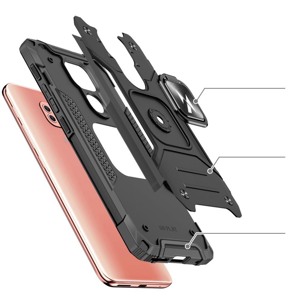 Pokrowiec Wozinsky Ring Armor pancerny czarny Motorola Moto G9 Play / 3