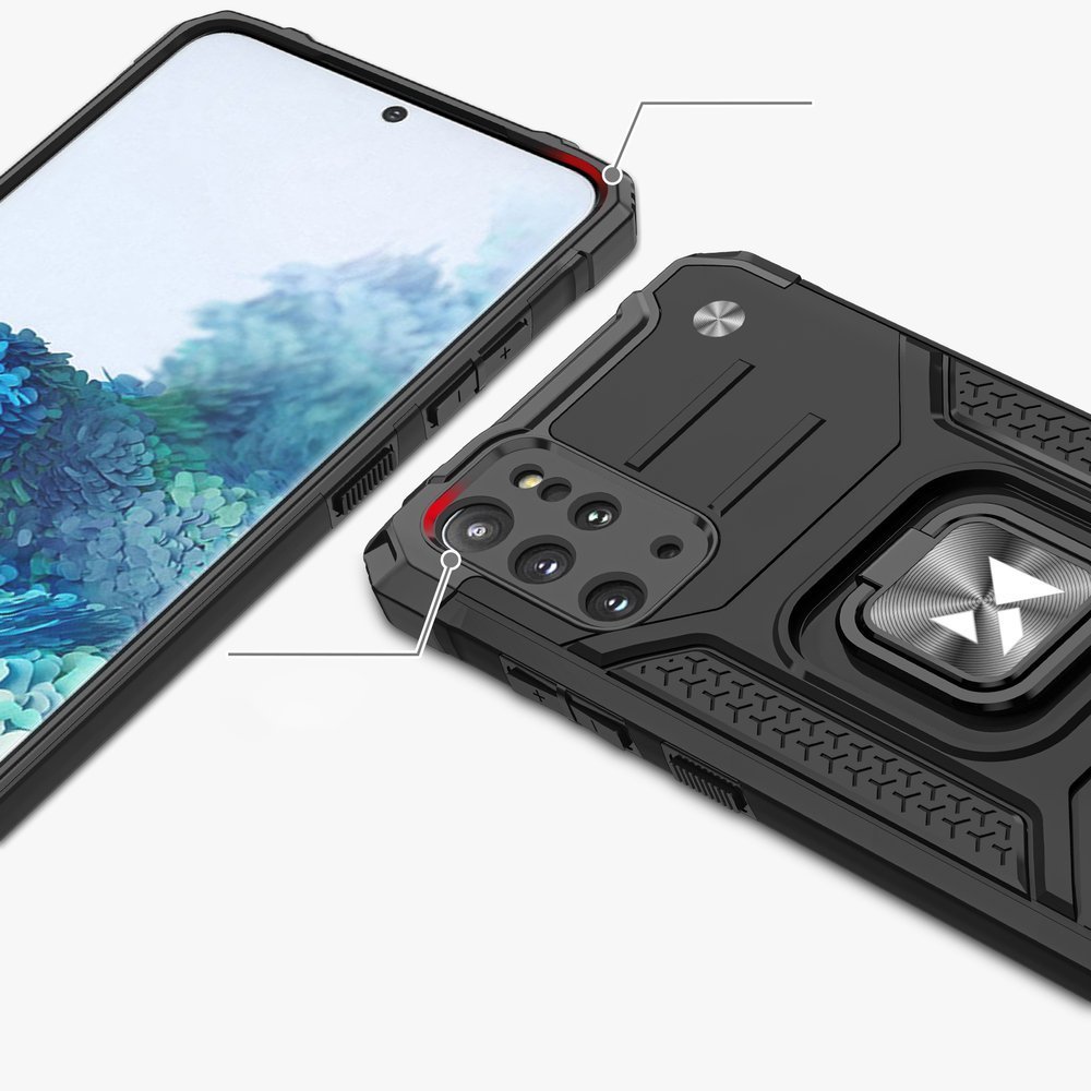 Pokrowiec Wozinsky Ring Armor pancerny czarny Samsung Galaxy S20 Plus / 2