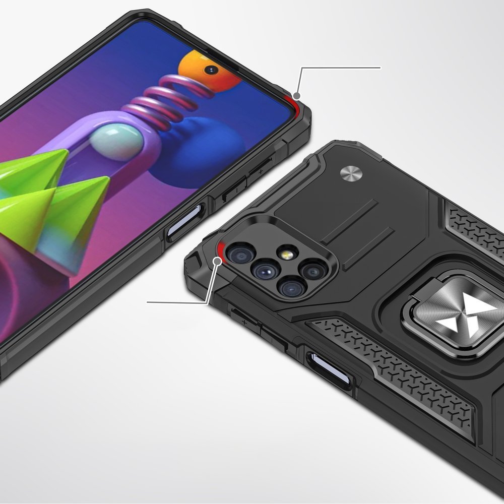 Pokrowiec Wozinsky Ring Armor pancerny czerwony Samsung Galaxy M51 / 2