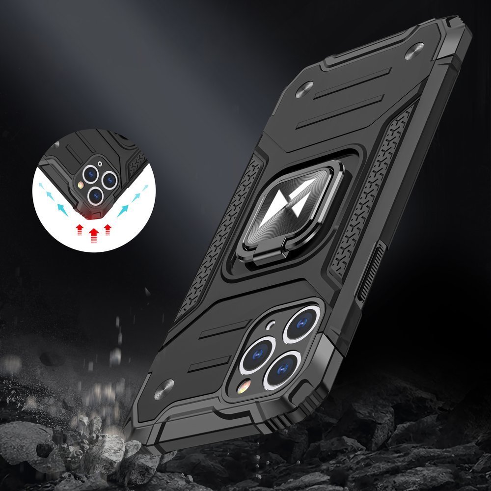 Pokrowiec Wozinsky Ring Armor pancerny srebrny Apple iPhone 11 Pro Max / 7