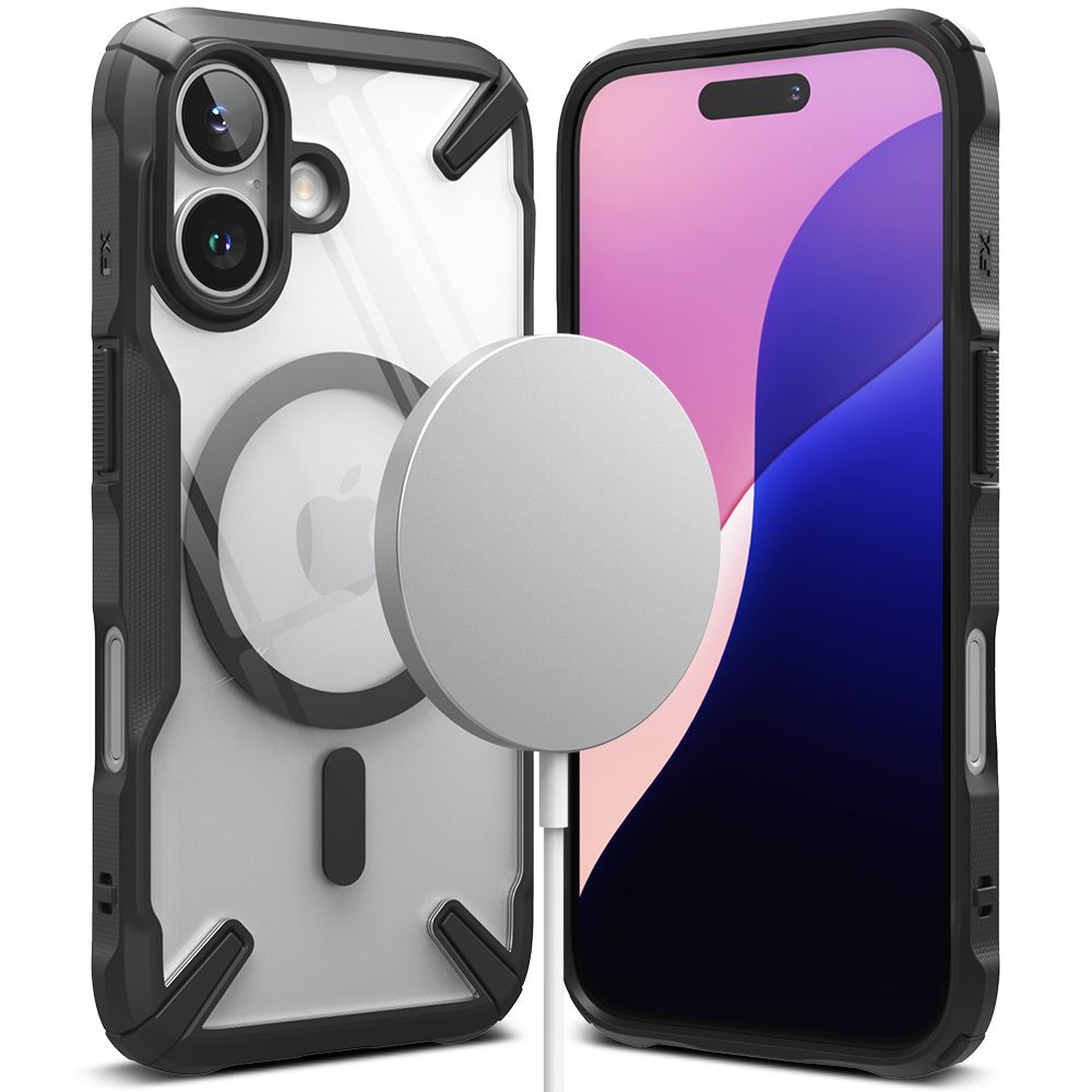 Pokrowiec Ringke Fusion X czarny Apple iPhone 16 / 2 Pokrowiec Ringke Fusion X czarny Apple iPhone 16 / 2