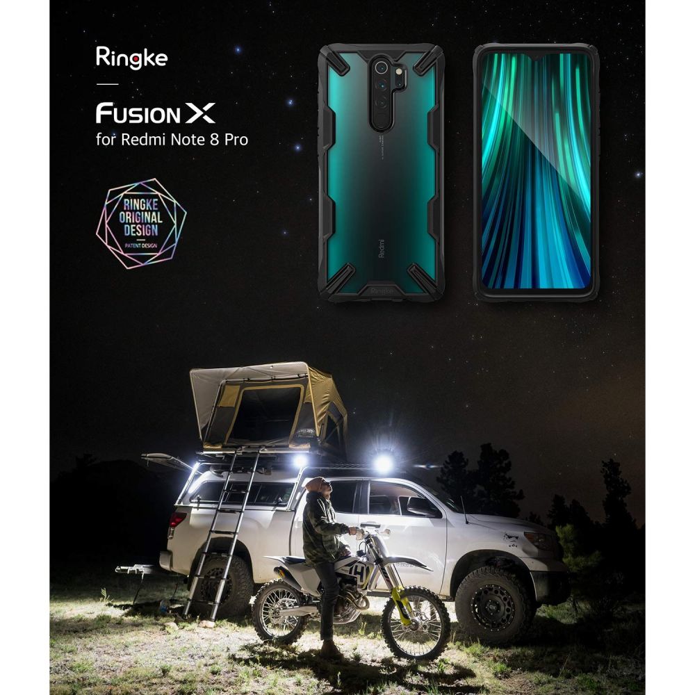 Pokrowiec Ringke Fusion X czarny Xiaomi Redmi Note 8 Pro / 4