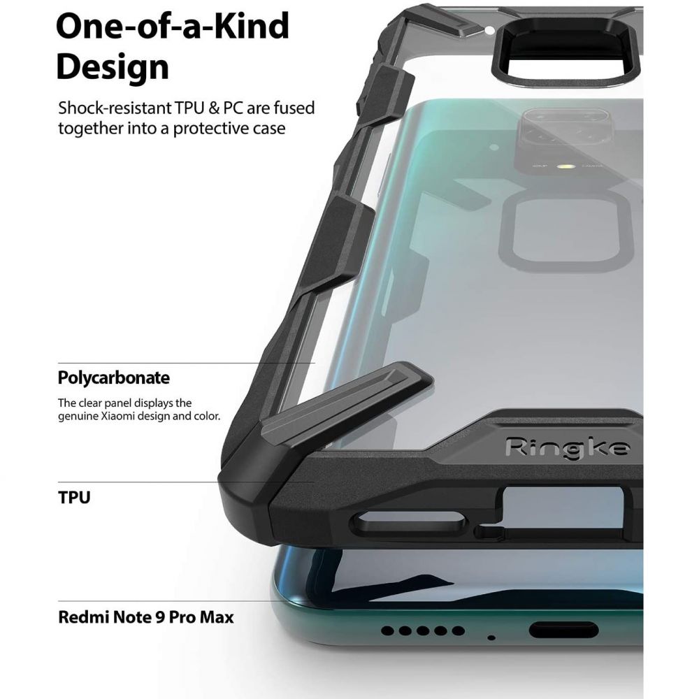 Pokrowiec Ringke Fusion X czarny Xiaomi Redmi Note 9S / 6
