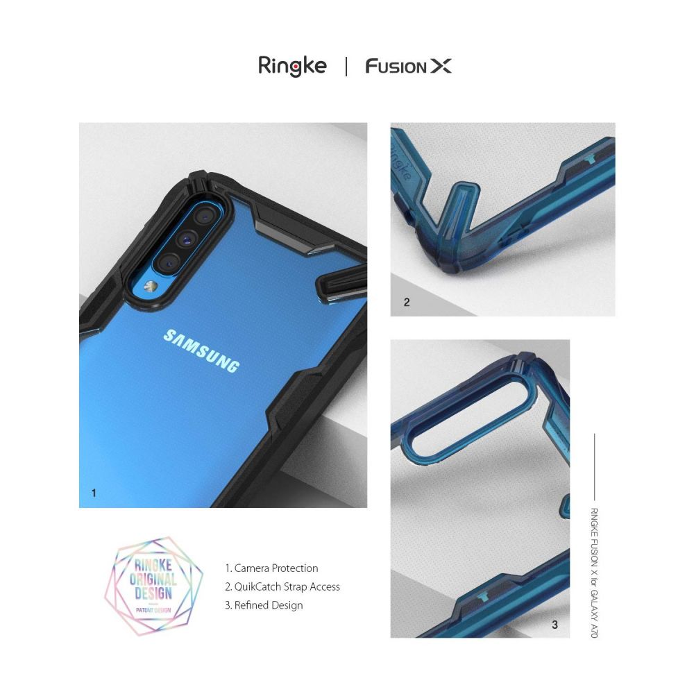 Pokrowiec Ringke Fusion X niebieski Samsung Galaxy A70 / 4