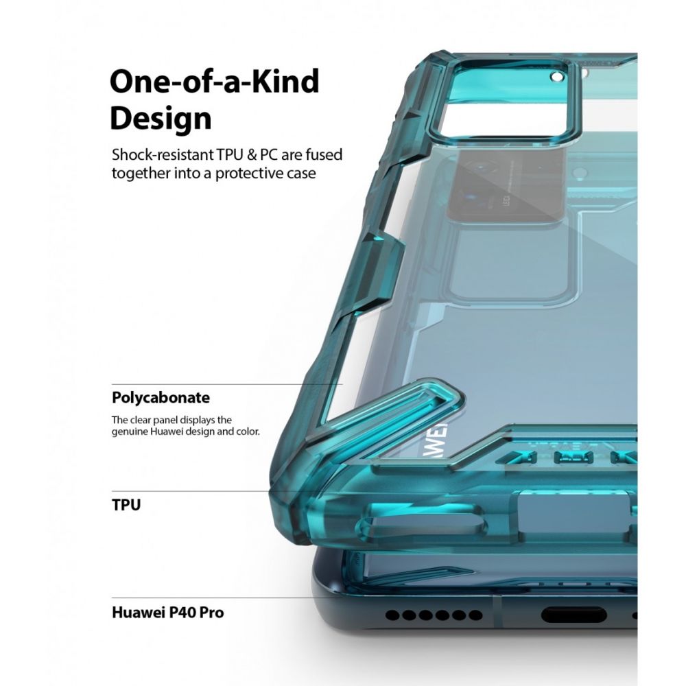 Pokrowiec Ringke Fusion X turkusowy Huawei P40 Pro / 3