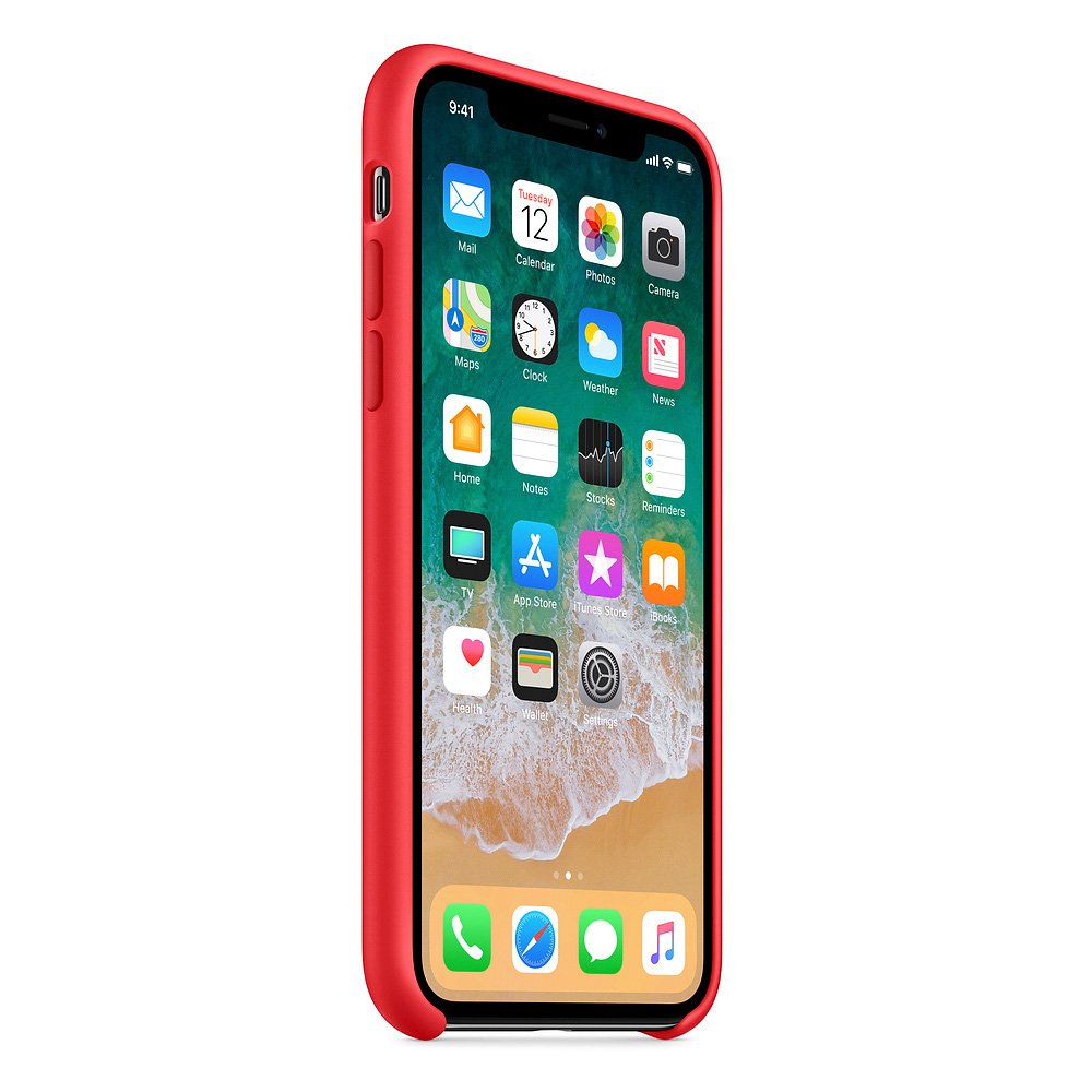 Pokrowiec Silicone Case czerwony Apple iPhone XS / 3