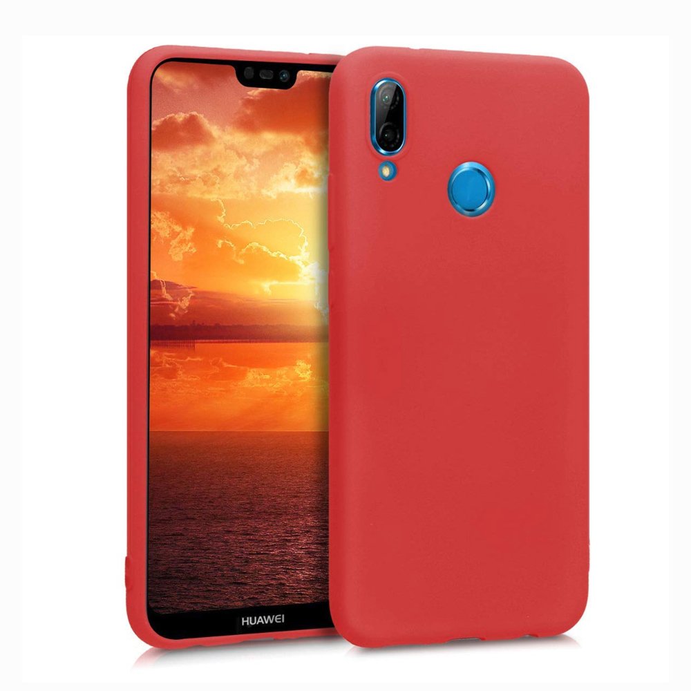 Pokrowiec Silicone Case czerwony Huawei P20 Lite
