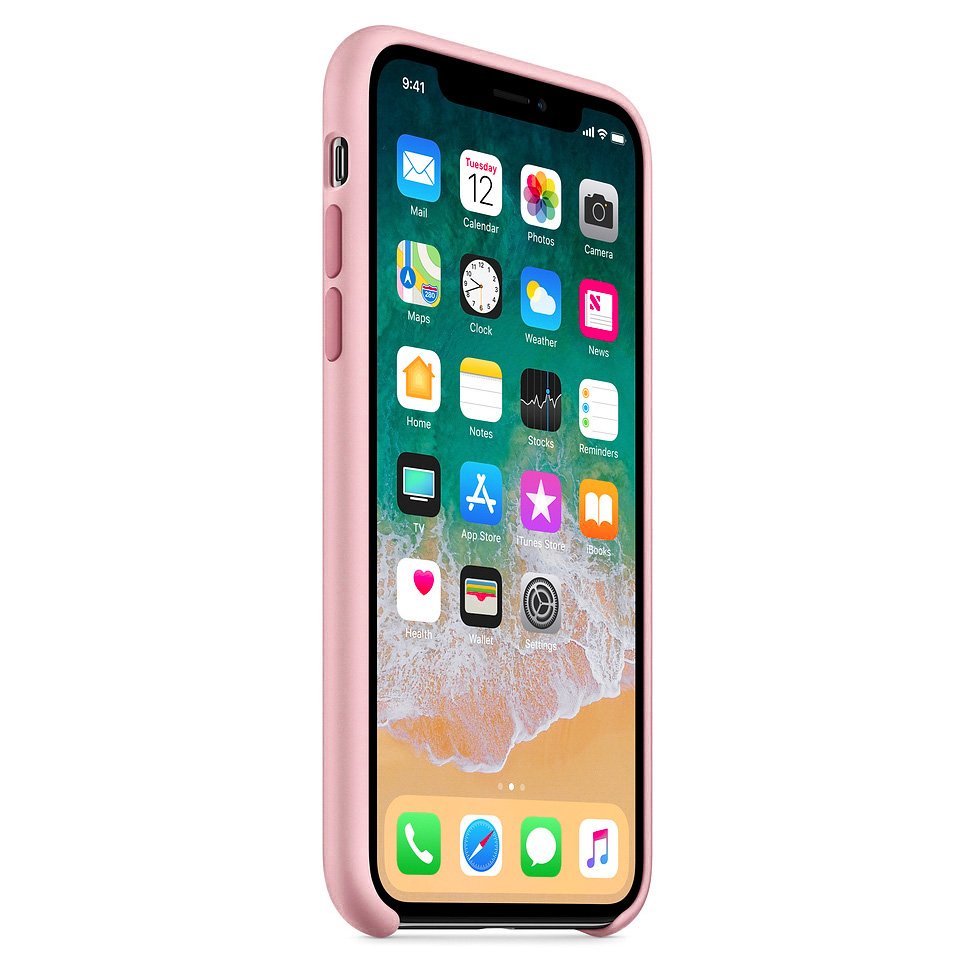 Pokrowiec Silicone Case r�owy Apple iPhone X / 3