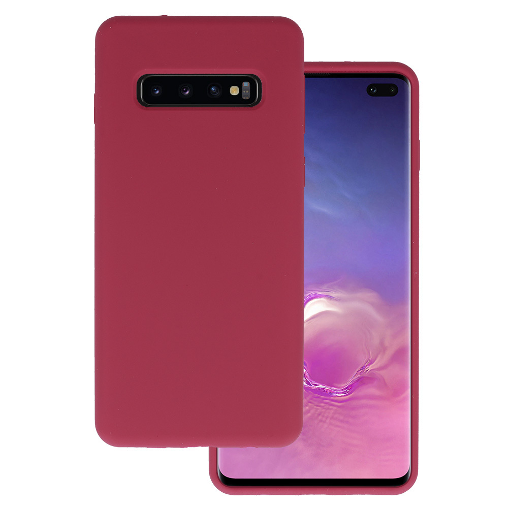 Pokrowiec Silicone Lite Case bordowy Samsung Galaxy S10 Plus