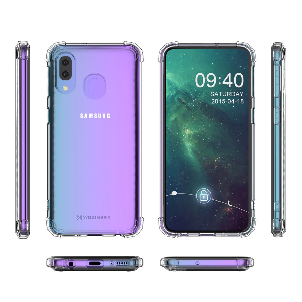 Pokrowiec silikonowy Anti Shock przeźroczysty Samsung Galaxy A40 / 10 Pokrowiec silikonowy Anti Shock przeźroczysty Samsung Galaxy A40 / 10