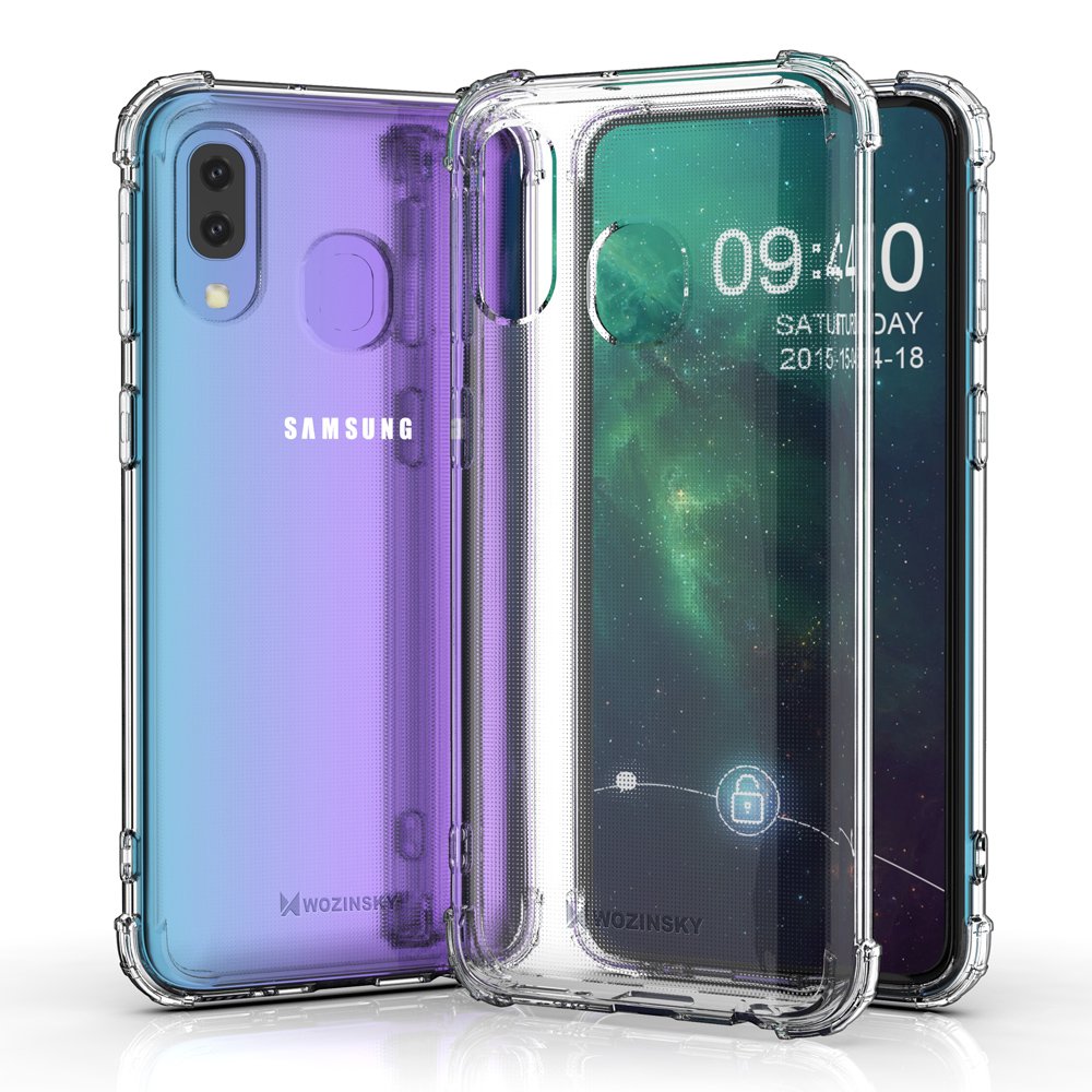 Pokrowiec silikonowy Anti Shock przeźroczysty Samsung Galaxy A40 / 4 Pokrowiec silikonowy Anti Shock przeźroczysty Samsung Galaxy A40 / 4