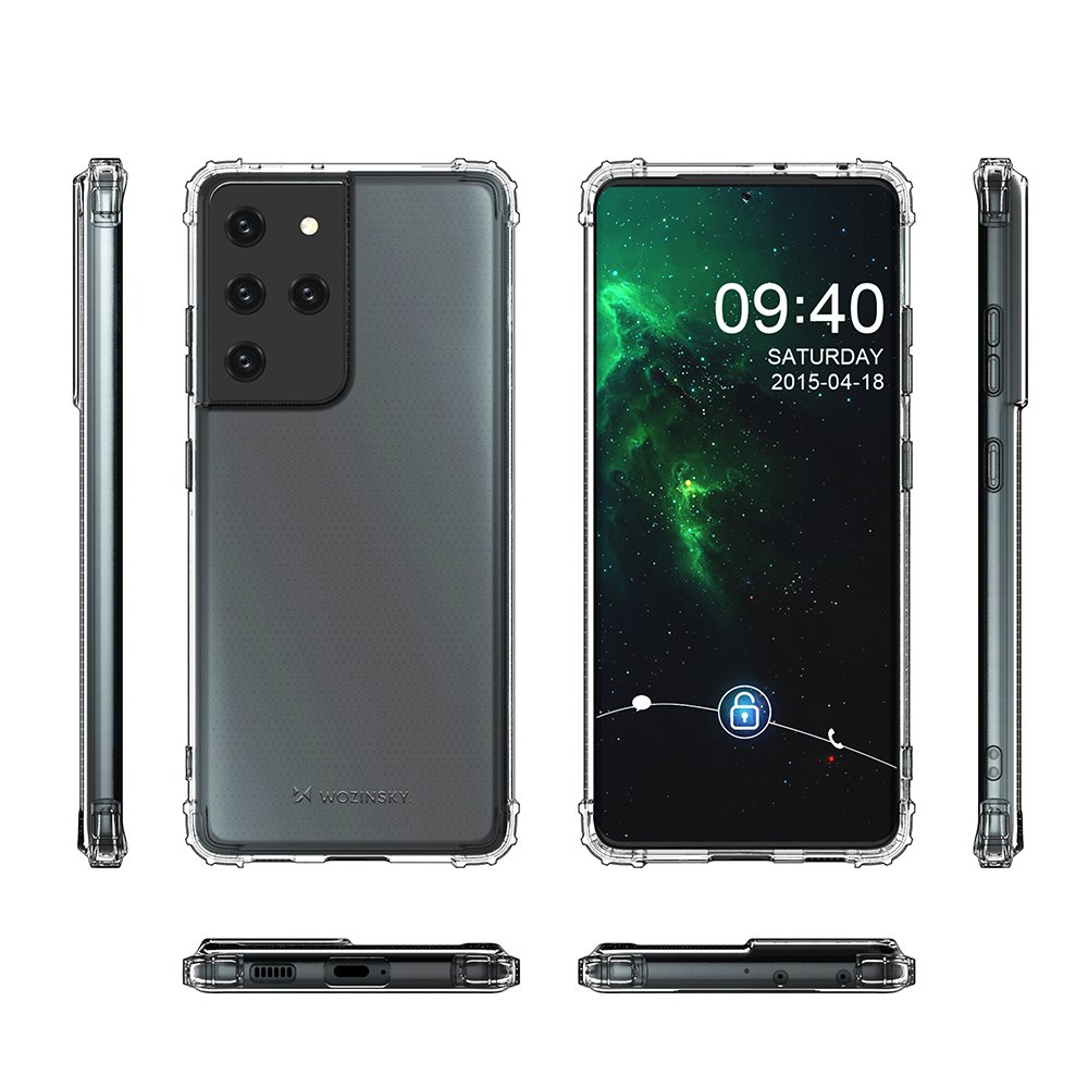 Pokrowiec silikonowy Anti Shock prze�roczysty Samsung Galaxy S21 Ultra 5G / 7