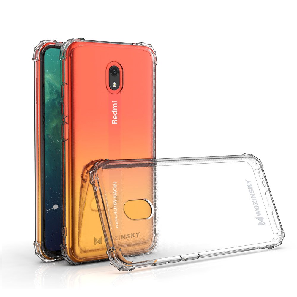 Pokrowiec silikonowy Anti Shock przeźroczysty Xiaomi Redmi 8A / 2 Pokrowiec silikonowy Anti Shock przeźroczysty Xiaomi Redmi 8A / 2