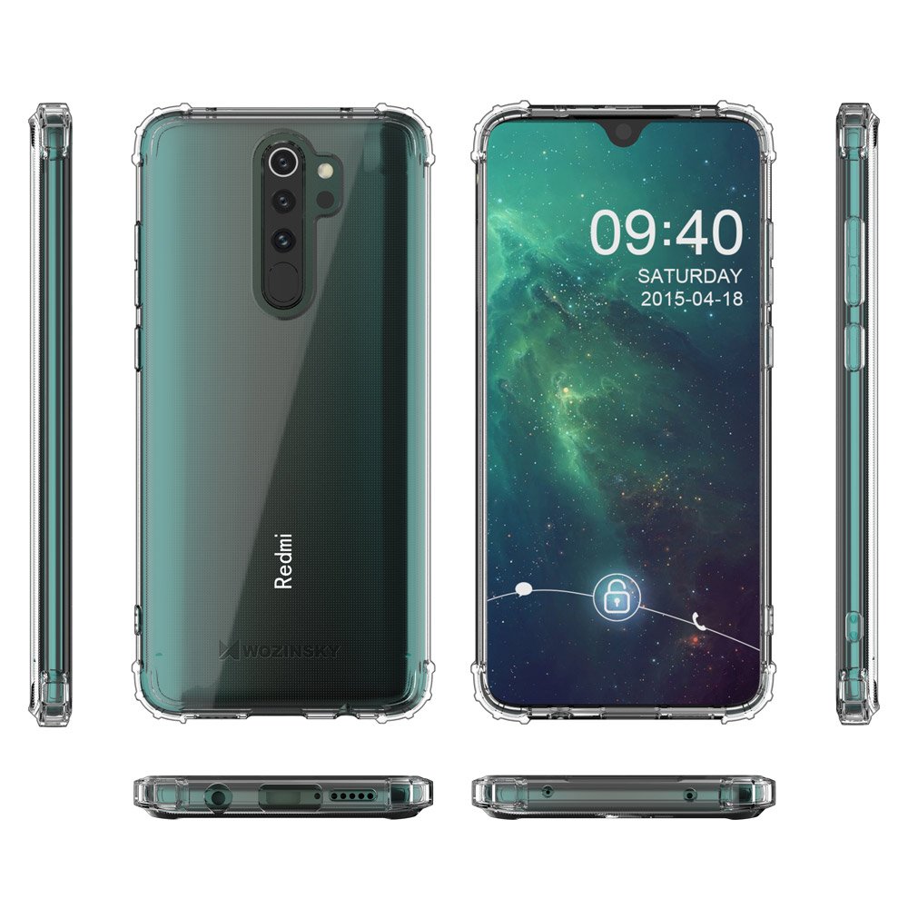 Pokrowiec silikonowy Anti Shock przeźroczysty Xiaomi Redmi Note 8 Pro / 9 Pokrowiec silikonowy Anti Shock przeźroczysty Xiaomi Redmi Note 8 Pro / 9