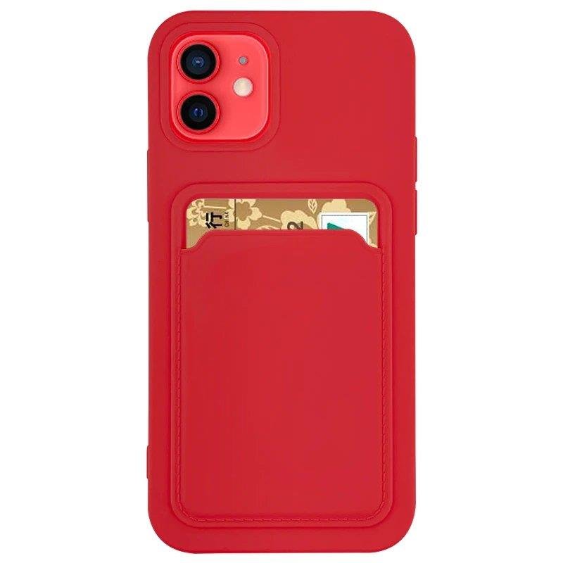Pokrowiec silikonowy Card Case czerwony Apple iPhone 12