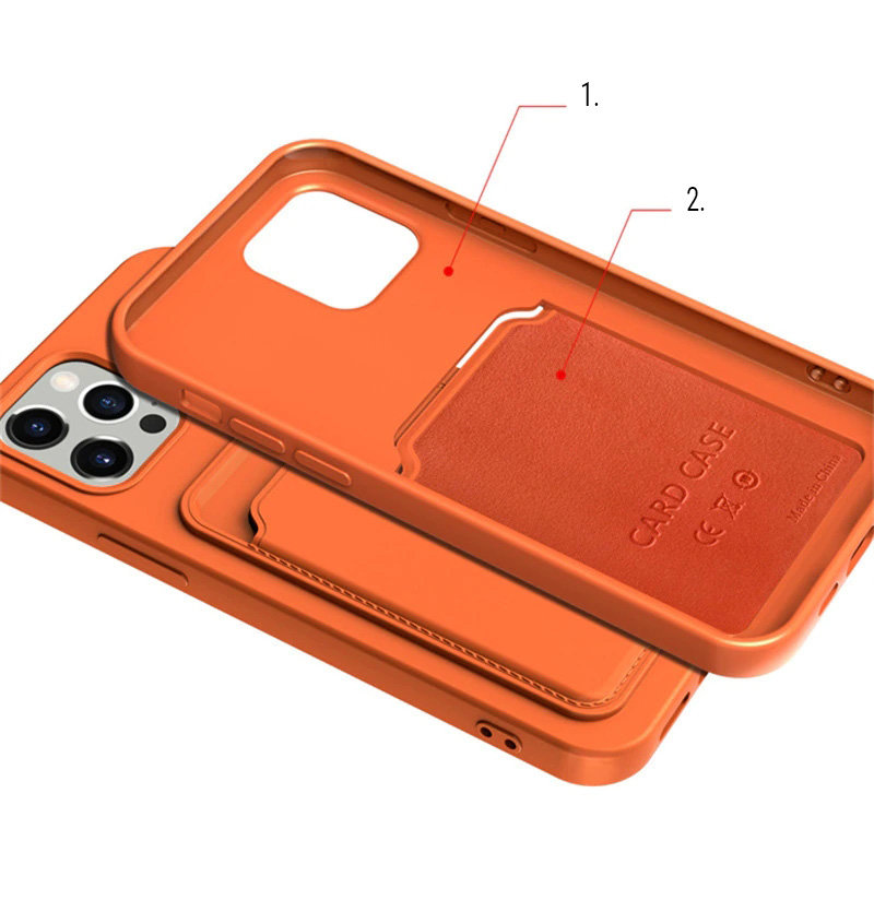 Pokrowiec silikonowy Card Case czerwony Apple iPhone 12 Pro Max / 6