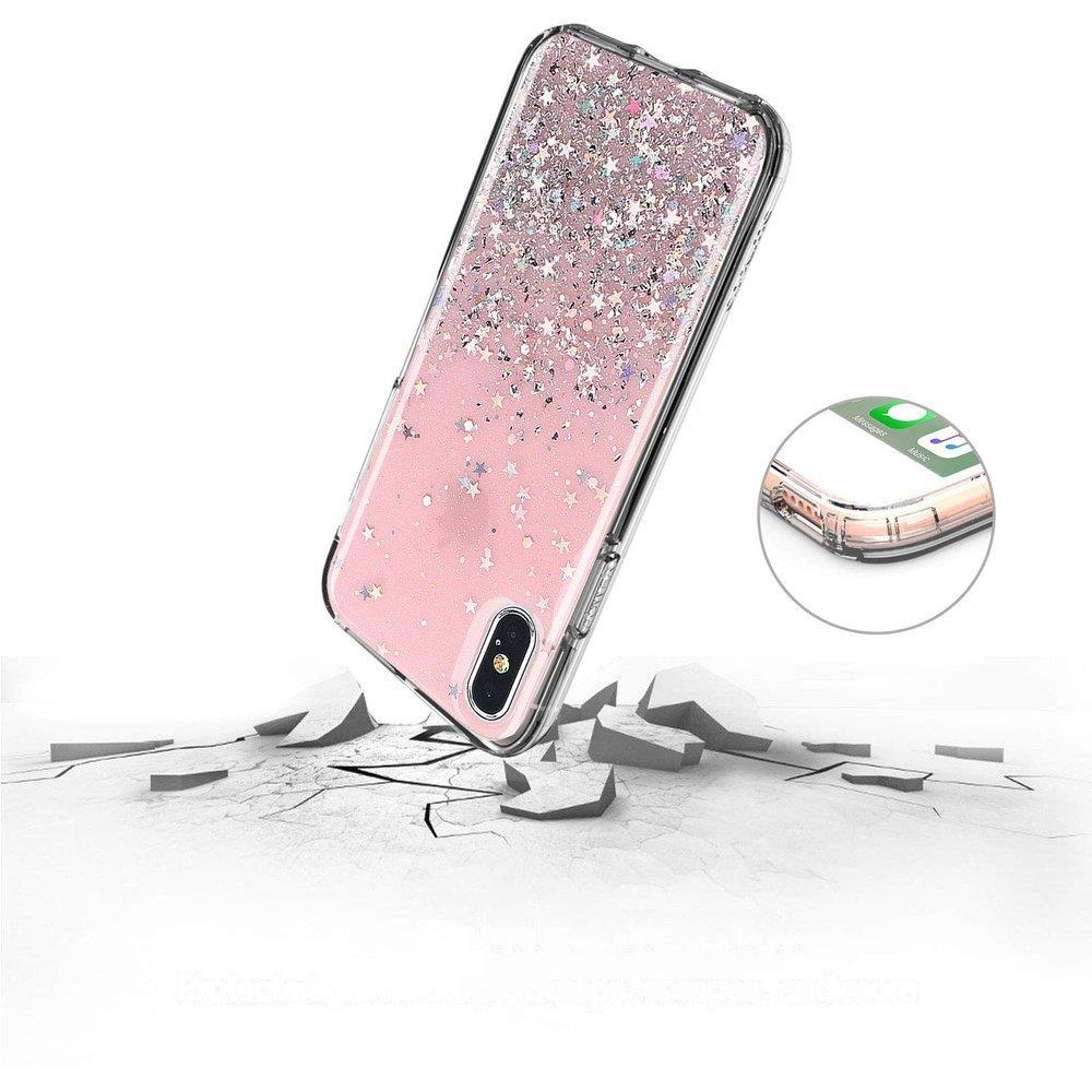 Pokrowiec silikonowy Glitter z brokatem czarny Apple iPhone SE 2020 / 4