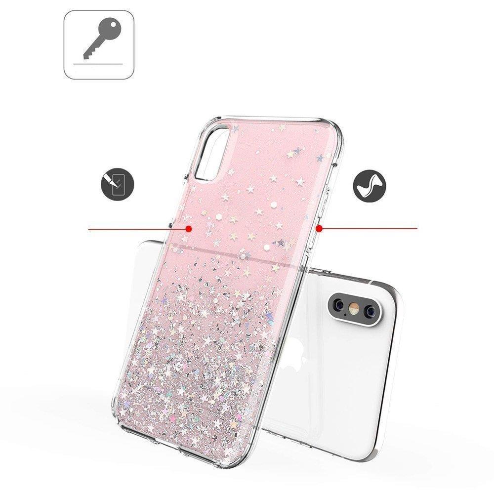 Pokrowiec silikonowy Glitter z brokatem czarny Samsung Galaxy S21 5G / 3