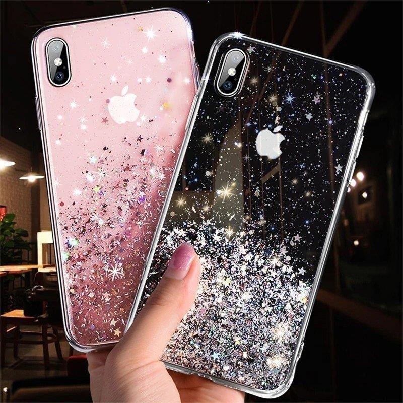 Pokrowiec silikonowy Glitter z brokatem czarny Xiaomi POCO X3 Pro / 11