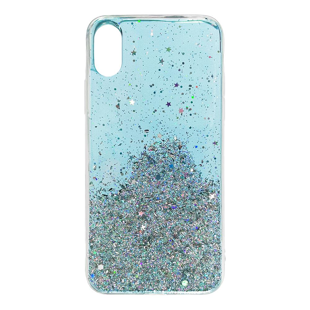 Pokrowiec silikonowy Glitter z brokatem niebieski Samsung Galaxy S21 5G