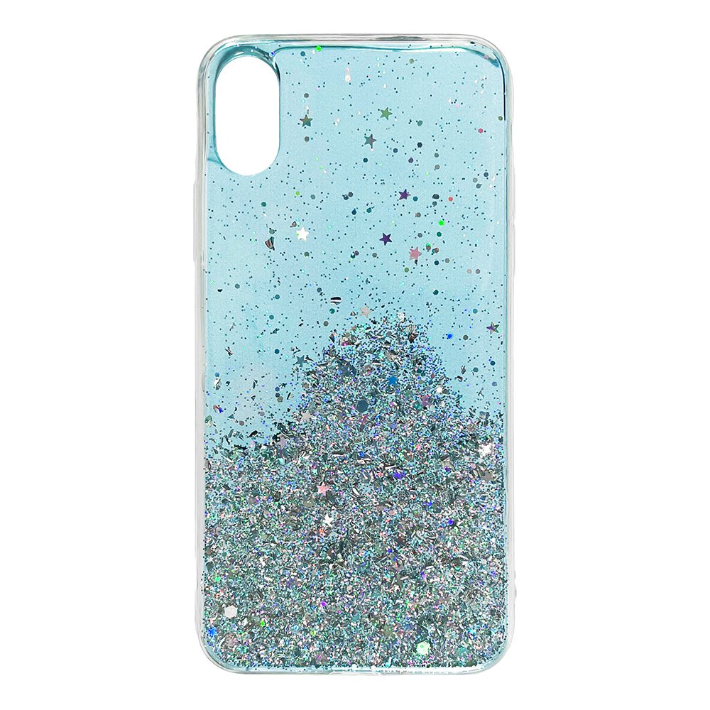 Pokrowiec silikonowy Glitter z brokatem niebieski Samsung Galaxy S21+ 5G