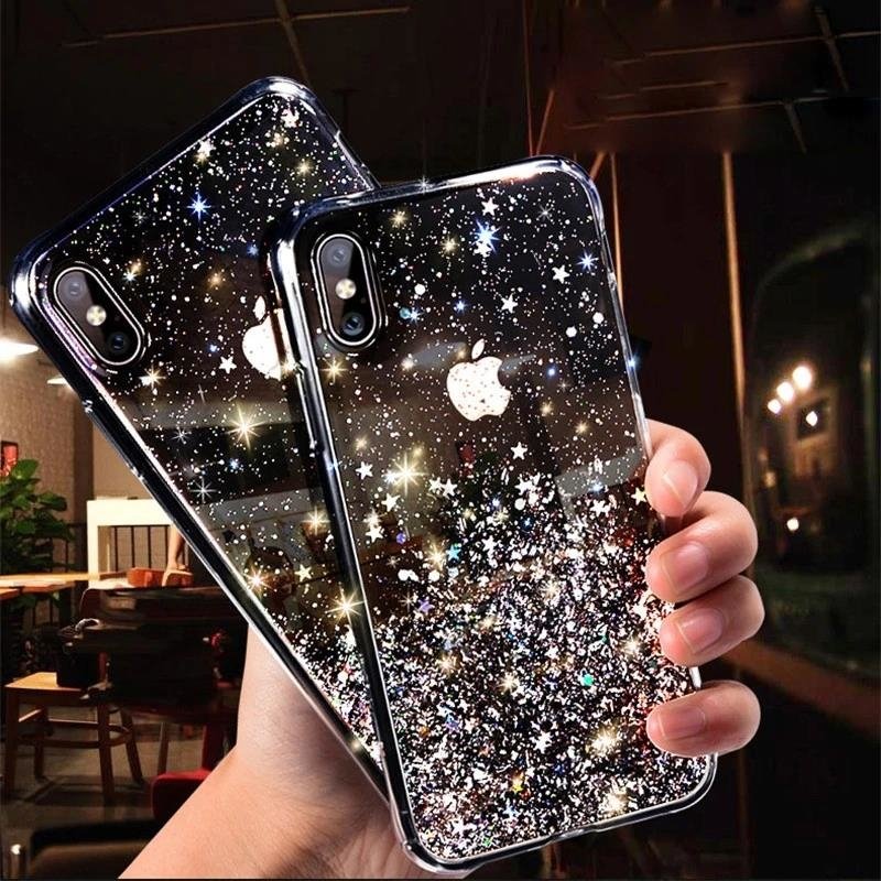 Pokrowiec silikonowy Glitter z brokatem przeroczysty Apple iPhone SE 2020 / 10