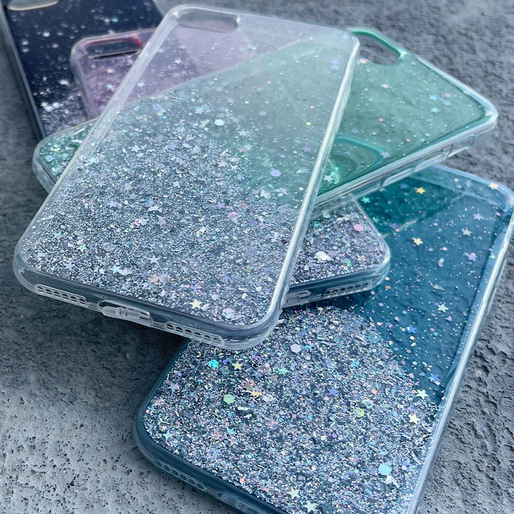 Pokrowiec silikonowy Glitter z brokatem prze�roczysty Poco F3 / 3